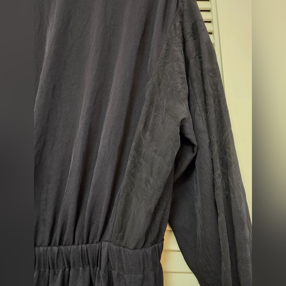 Vince - Dark Blue Classic 100% Silk Business Casual Evening Long-Sleeve D… - Picture 6 of 9